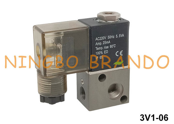 Las válvulas de aire de solenoides neumáticos de la serie 3V1 1/6' 3V1-06 24V 220V