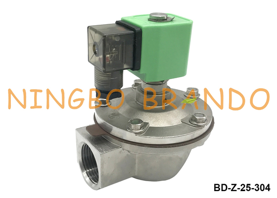 Válvula de chorro de pulso de diafragma solenoide de acero inoxidable de 1 '' para colector de polvo 24V 110V 220V