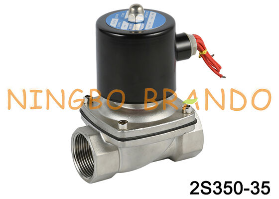2S350-35 Válvula solenoide de agua normalmente cerrada de acero inoxidable de 1-1/4 pulgadas