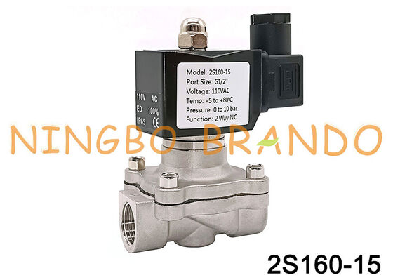 2S160-15 Válvula de diafragma de acero inoxidable de 2/2 vías de 1/2 pulgada