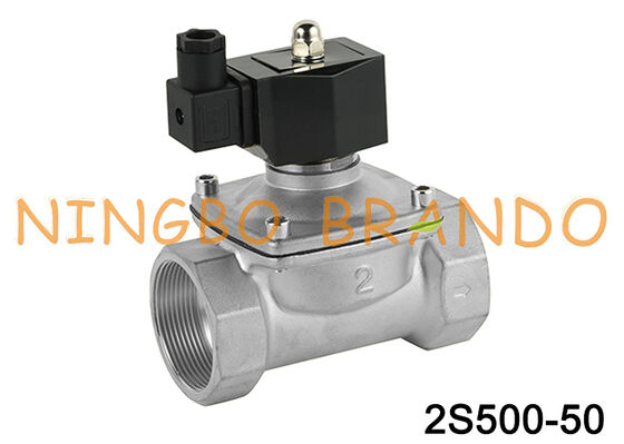 2S500-50 Válvula Solenoide Eléctrica de Acero Inoxidable de 2'' para Agua y Aceite