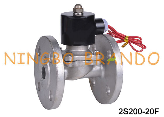 Válvula solenoide de acero inoxidable NC de 2 vías con brida DN20 2S200-20