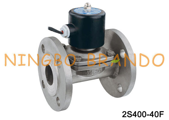 Válvula de solenoide de acero inoxidable de 2 vías NC 2S400-40