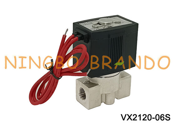 Válvula Solenoide de acero inoxidable tipo SMC Vx2120, 1/4'', 2/2 vías, 220V, 24V