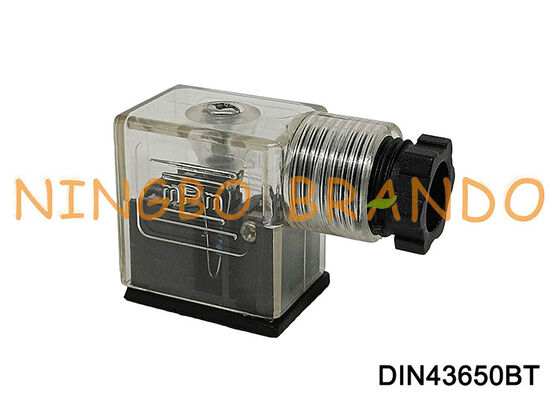 Conector de bobina de válvula solenoide DIN43650B, 11mm, transparente DIN 43650 tipo B