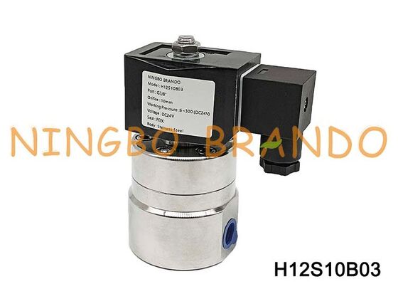 Válvula Solenoide de Alta Presión DN10 3/8 Pulgada 300 bar Acero Inoxidable 220V 24V