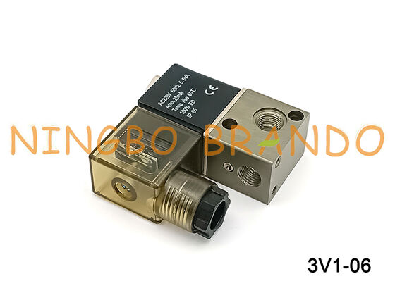 Válvula Solenoide Neumática Eléctrica 3V1-06 12VDC 24VDC 110VAC 220VAC