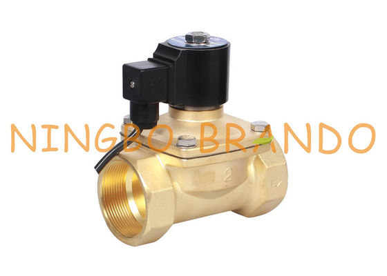 1 2 válvula electromagnética de cobre amarillo de la prenda impermeable de la pulgada IP68 para la CA musical de la fuente de agua 24V DC 220V