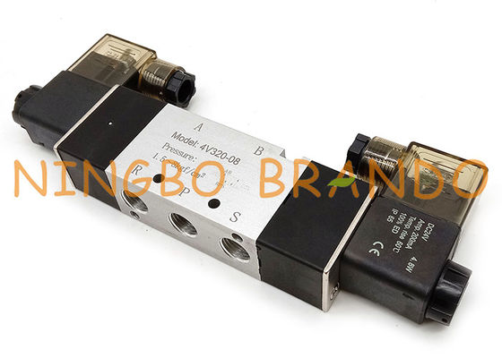 Tipo válvula neumática del solenoide doble de la manera de 4V320-08 1/4