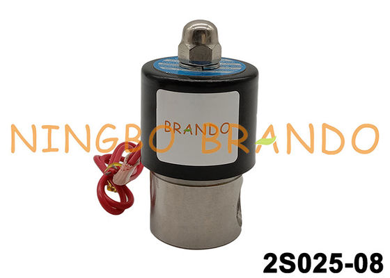 2S025-08 válvula electromagnética de acero inoxidable DC24V AC220V 1/4
