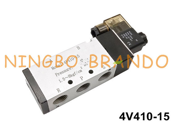 Válvula de aire neumática temporaria internamente pilotada del solenoide el 1/2” 4V410-15